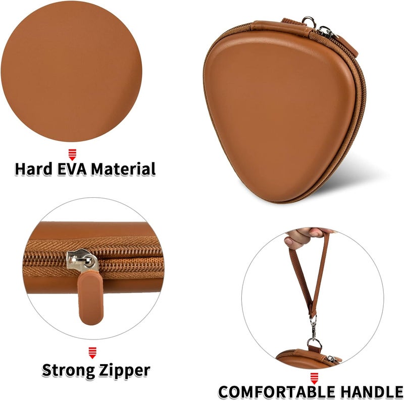 Comecase Guitar Picks Holder Case for Acoustic Electric Guitar Holds Over 39 Packs, Variety Pack Bass Picks Storage Pouch Organizer, Guitar Plectrums Bag with Mesh Pocket for Other Accessories - Brown - Image 4